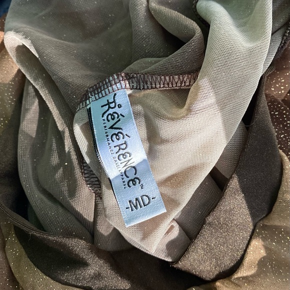 Reverence Gold Brown One Shoulder Top Mini Dress Dance Costume - Picture 4 of 4